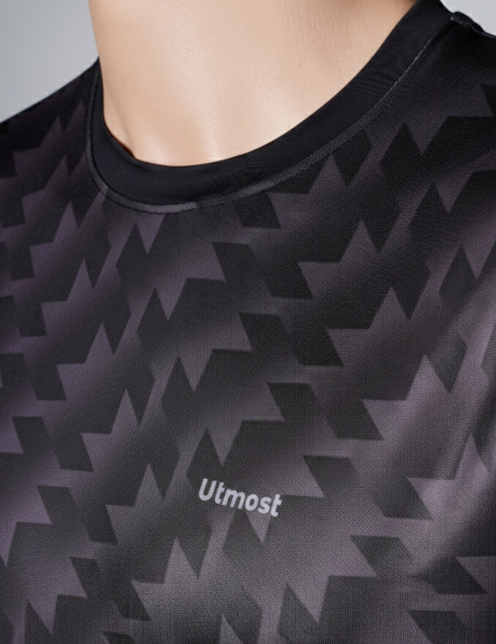 Light Weight Graphic stretchable Print Dry Fit T-Shirt A29 Black