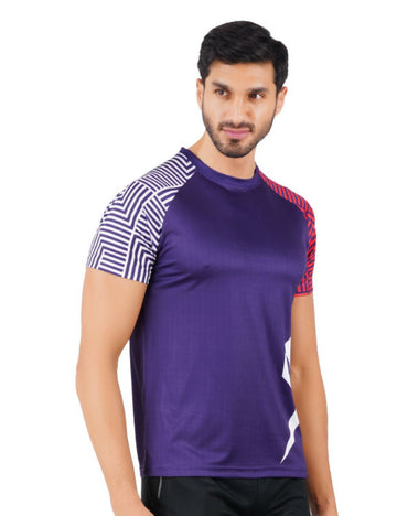 DRY FIT ROUND NECK T SHIRT - NAVY RAGLAN SLEEVE S26