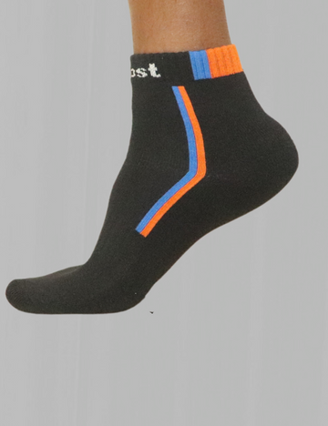 ANKLE SOCKS - COTTON TERRY(2 PAIR - BLACK AND GREY)
