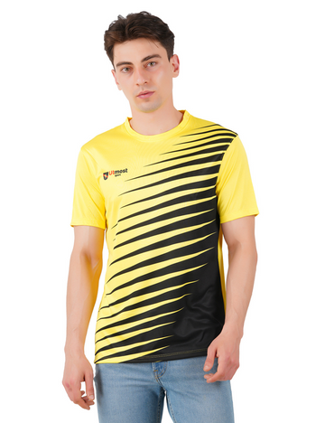 DRY FIT ROUND NECK T SHIRT - YELLOW & BLACK - S35