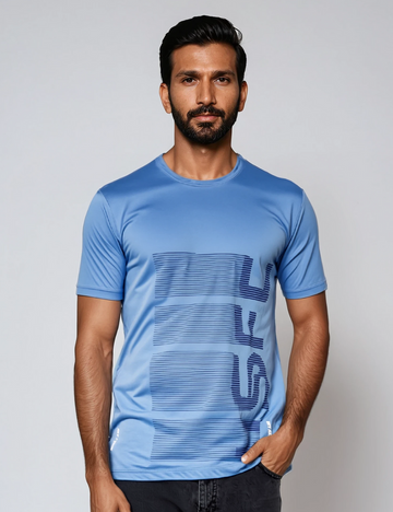 Nylon Feel Dry Fit T Shirt - USFC Blue