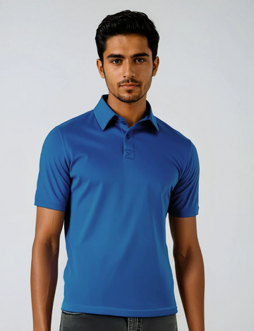 SELF COLLAR DOT KNIT POLYSTER POLO - A26