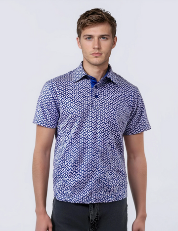 Men’s Polyester Navy Polo T-Shirt with Elastane