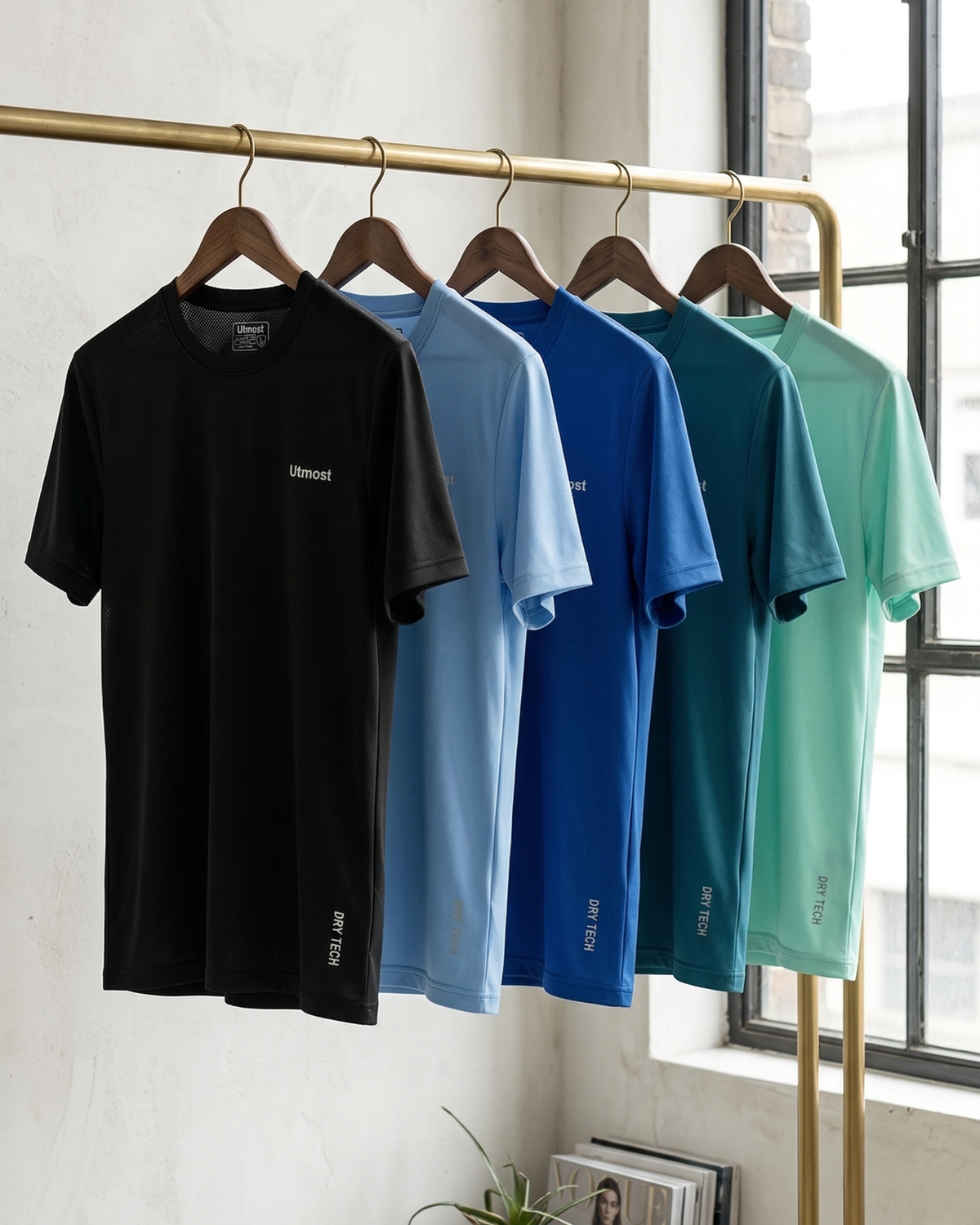 Light Weight Stretchable Plain Dry Fit T-Shirt (A39 Navy)