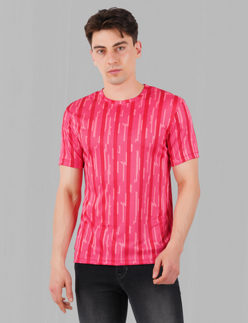 DRY FIT ROUND NECK T SHIRT - PINK & RED - S92