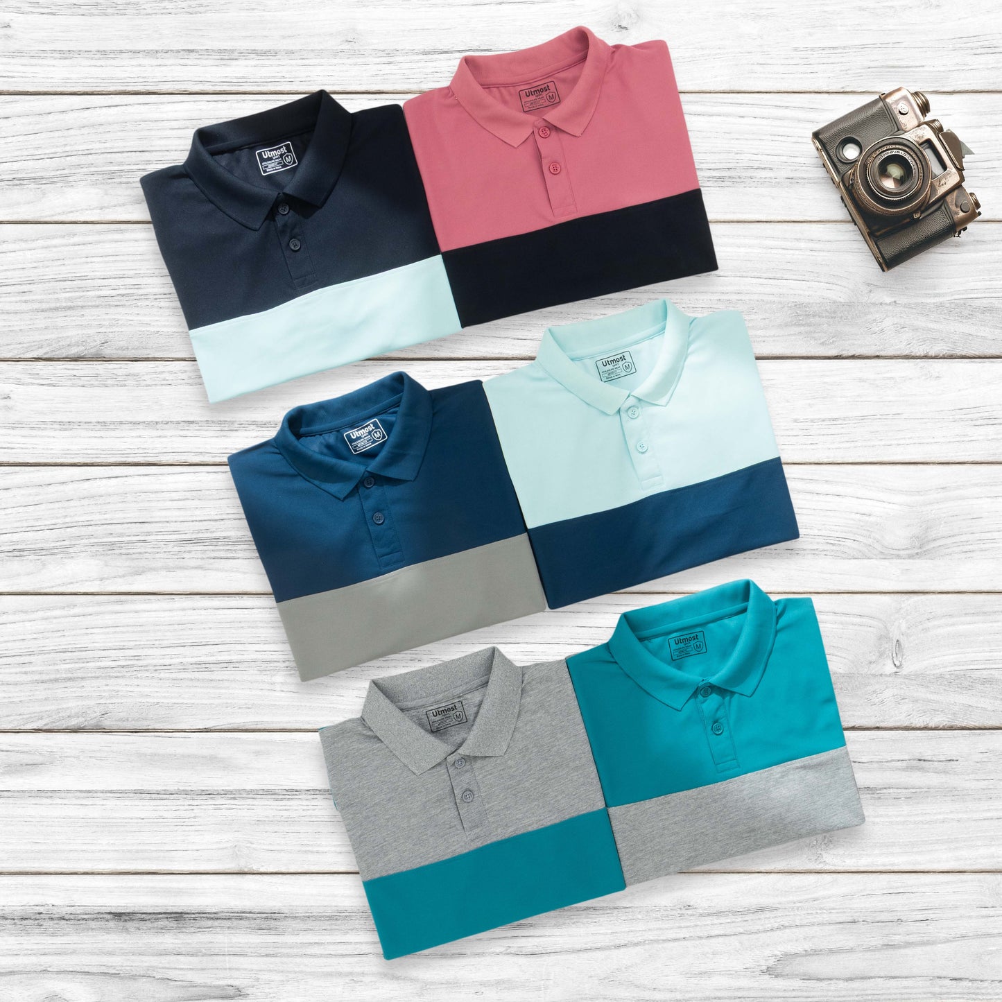 DUAL COLOUR POLO T SHIRT WITHOUT POCKET - A24