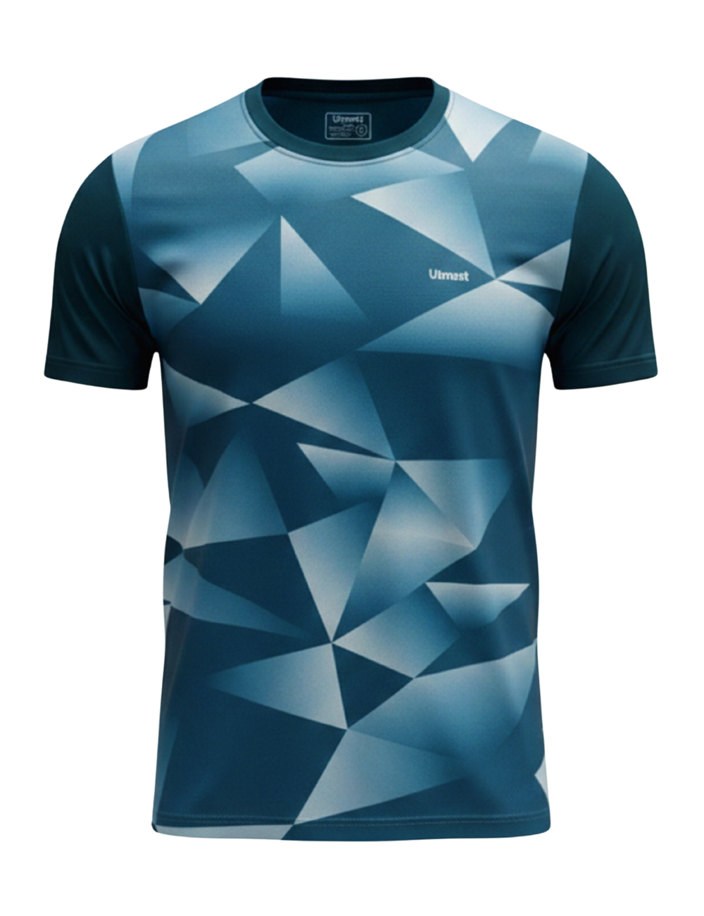 Light Weight Graphic stretchable Print Dry Fit T-Shirt  A29 Teal Blue