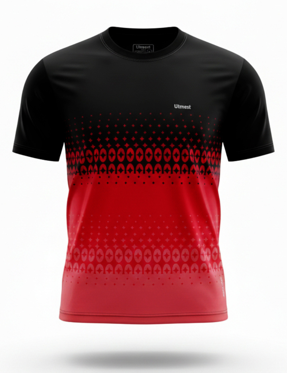 Light Weight Graphic stretchable Print Dry Fit T-Shirt  A29 Black and Red