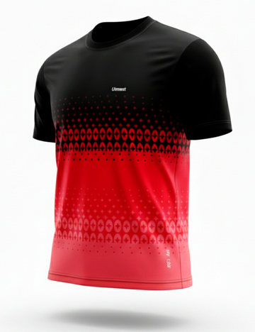 Light Weight Graphic stretchable Print Dry Fit T-Shirt  A29 Black and Red