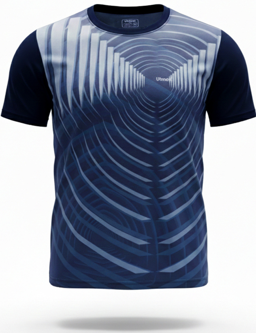 Light Weight Graphic stretchable Print Dry Fit T-Shirt  A29 Navy