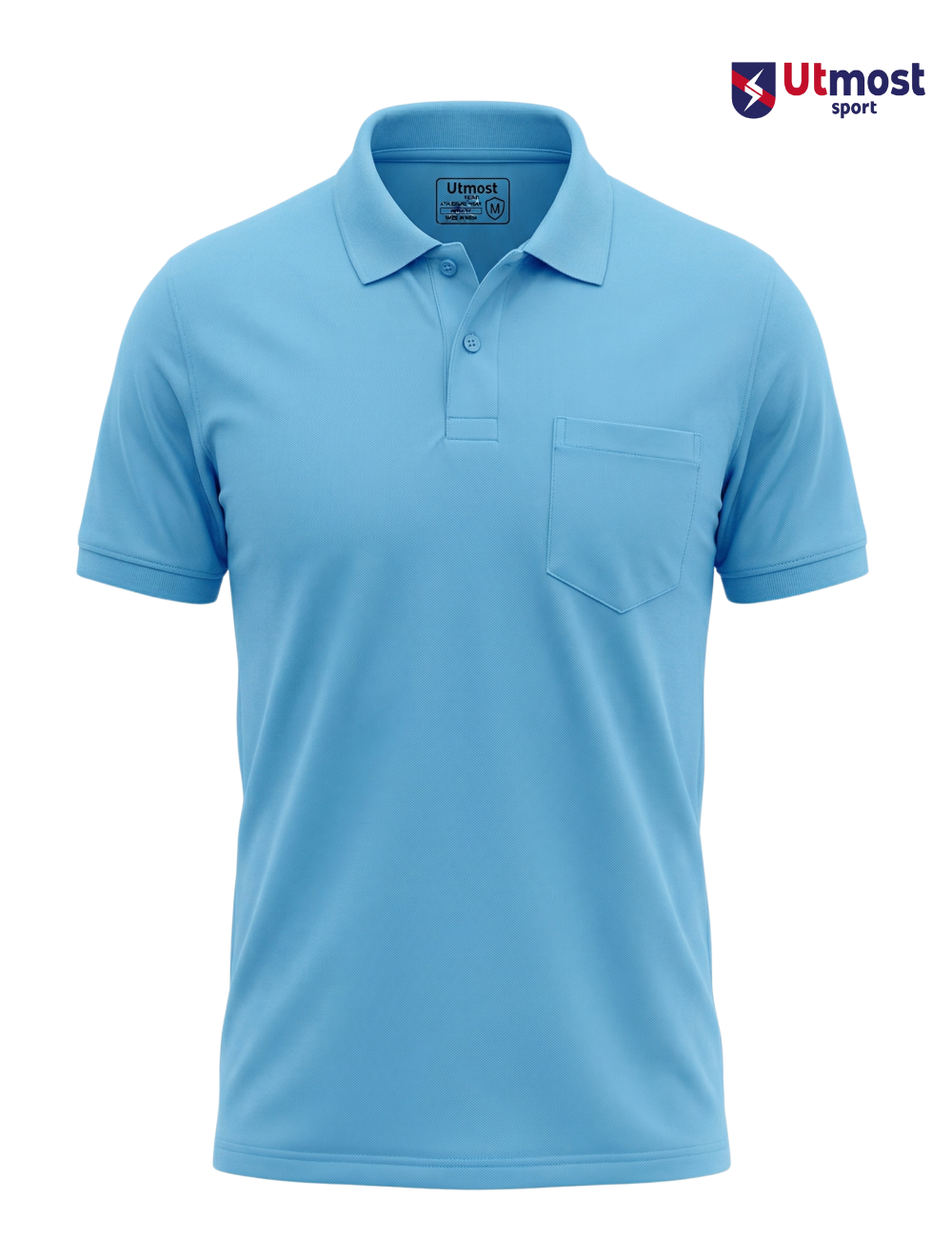 POLYSTER POLO T SHIRT WITH POCKET - A14 SKY BLUE