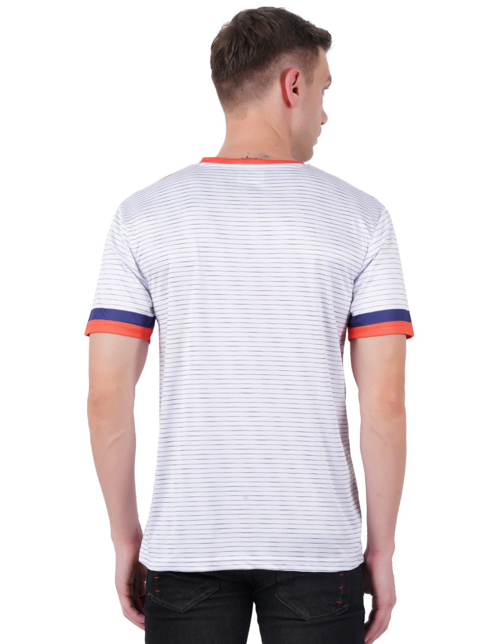 DRY FIT ROUND NECK T SHIRT - WHITE STRIPES S19