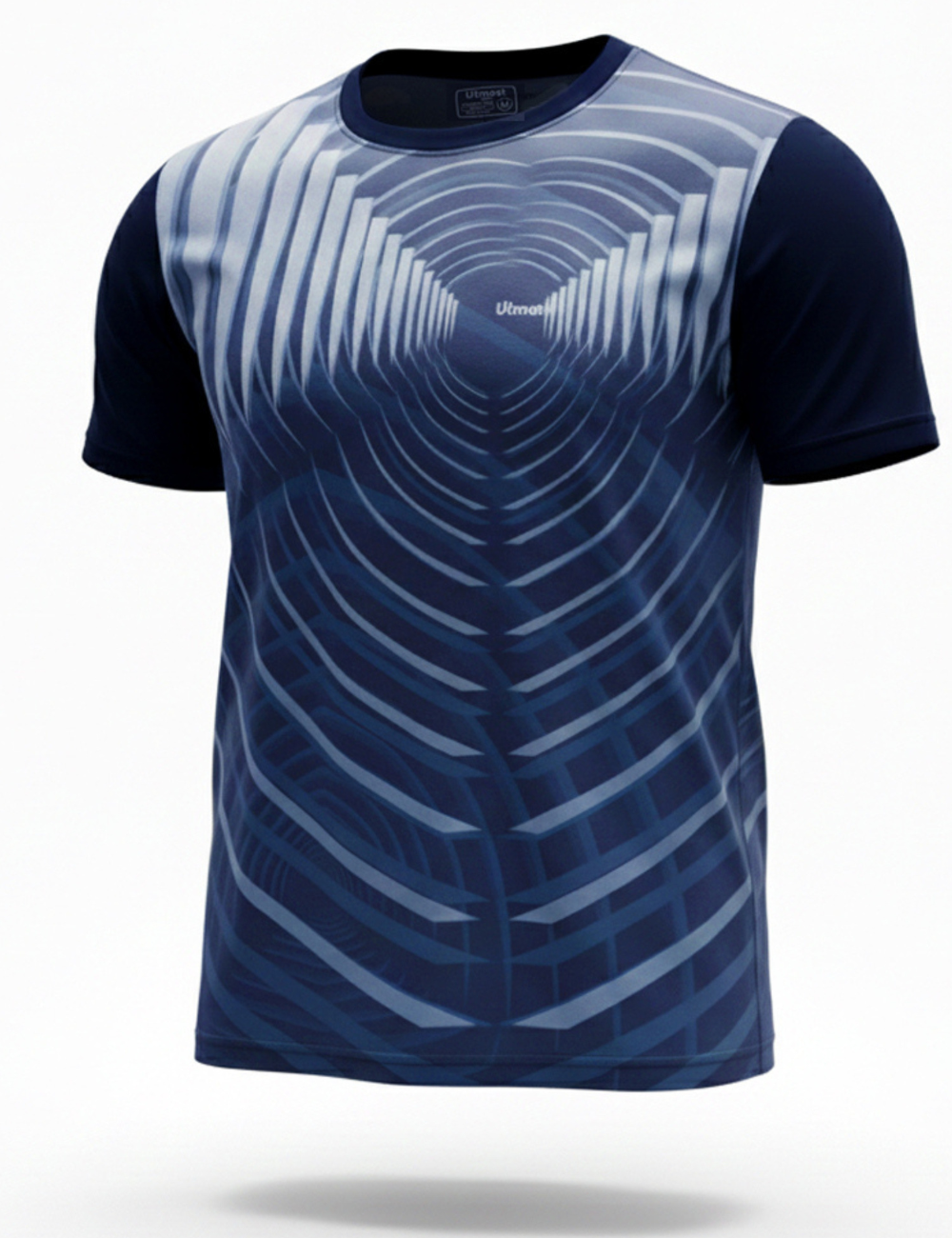 Light Weight Graphic stretchable Print Dry Fit T-Shirt  A29 Navy