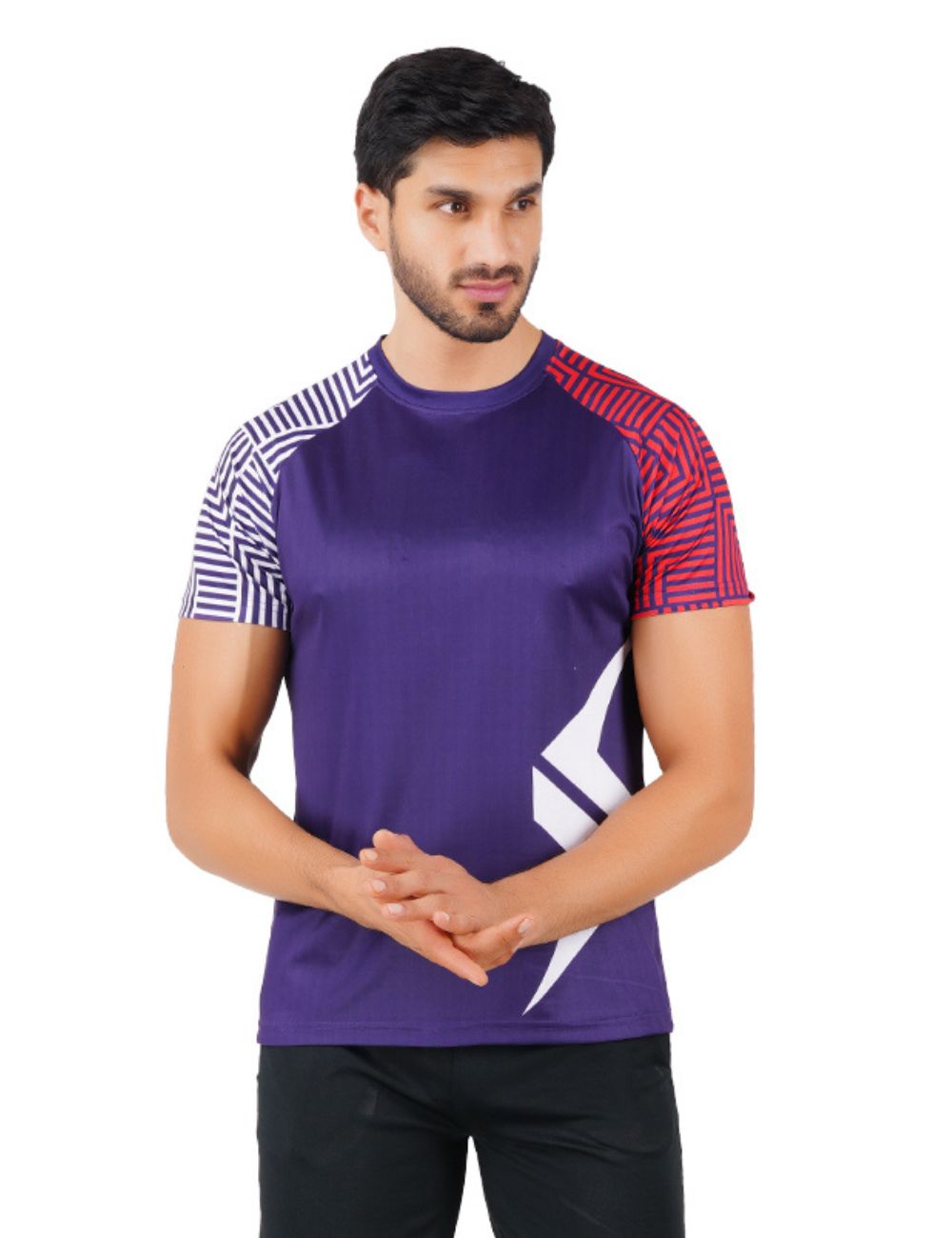 DRY FIT ROUND NECK T SHIRT - NAVY RAGLAN SLEEVE S26