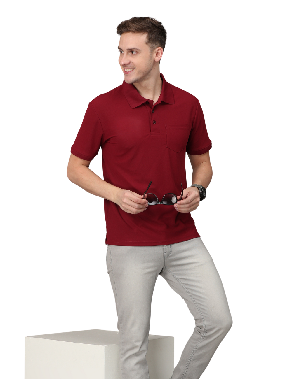 POLYSTER POLO T SHIRT WITH POCKET - A14
