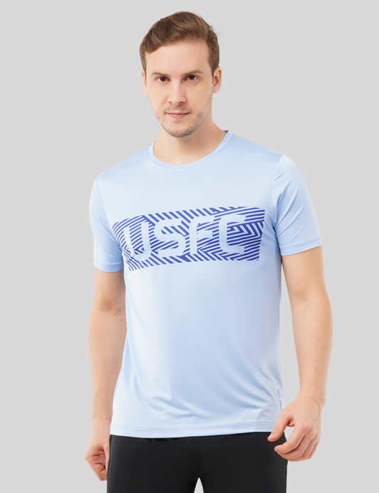 Nylon Feel Dry Fit T Shirt A21- USFC Blue (Horizontal)