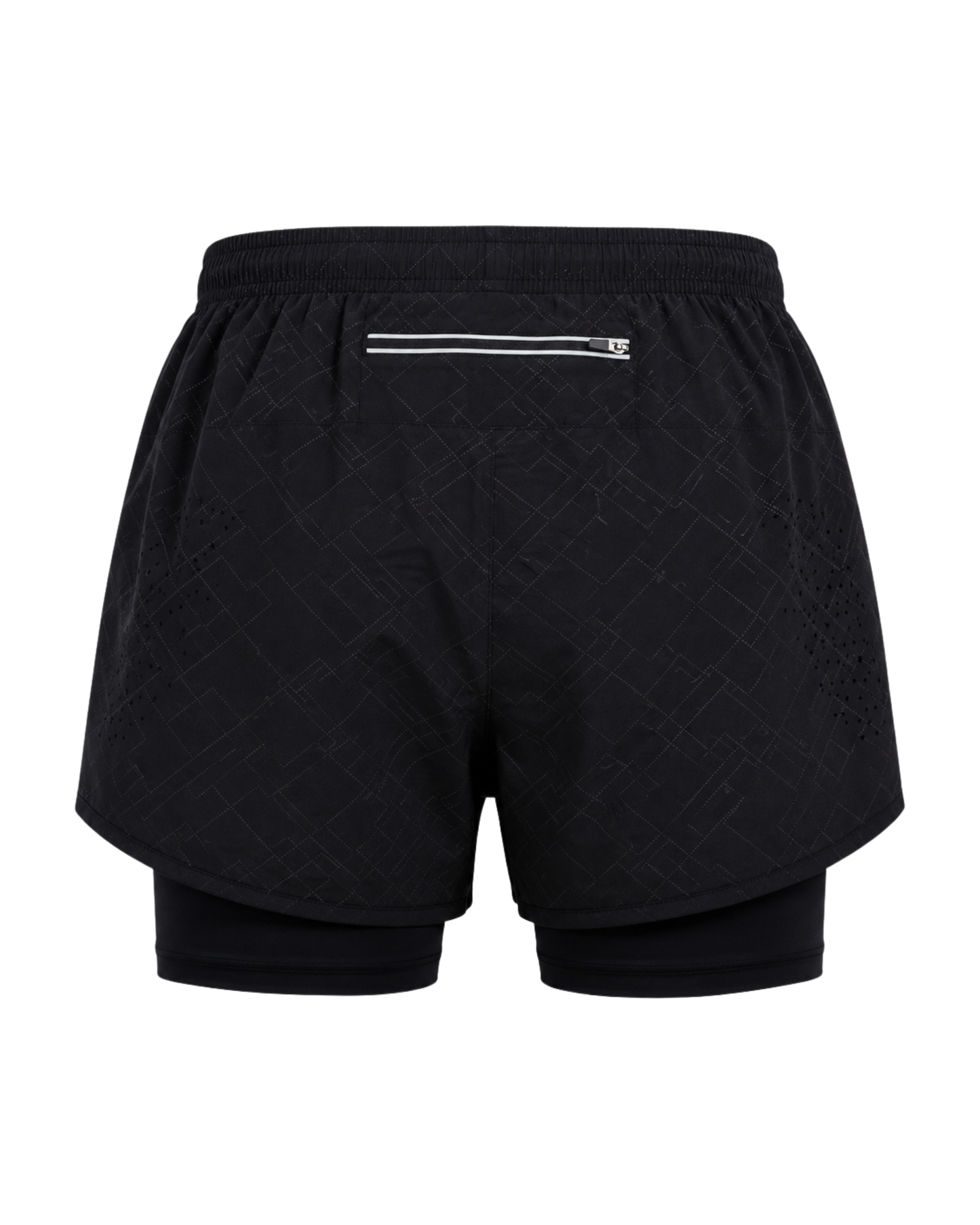 Men’s 5 inch Runner Shorts with Inner - C01 Black With Lines