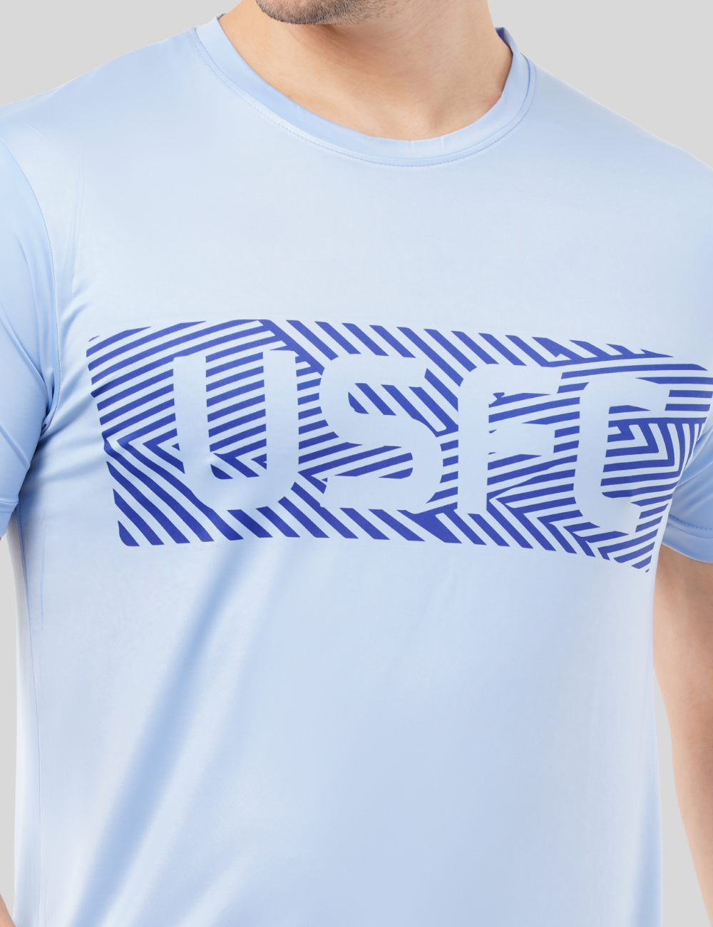 Nylon Feel Dry Fit T Shirt A21- USFC Blue (Horizontal)
