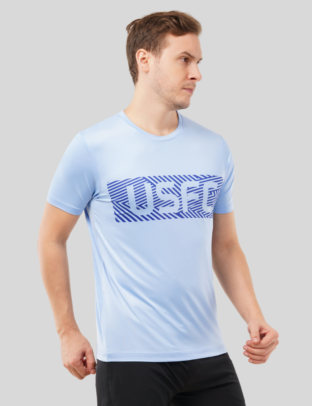 Nylon Feel Dry Fit T Shirt A21- USFC Blue (Horizontal)