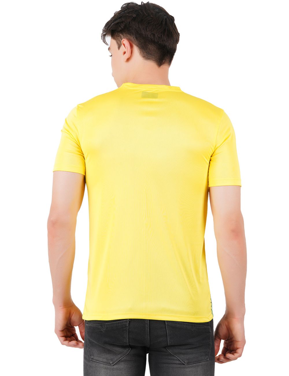 DRY FIT ROUND NECK T SHIRT - YELLOW BLACK S33