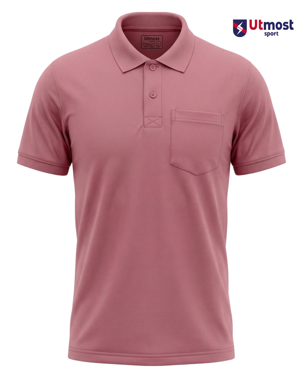 POLYSTER POLO T SHIRT WITH POCKET - A14 COOL PINK