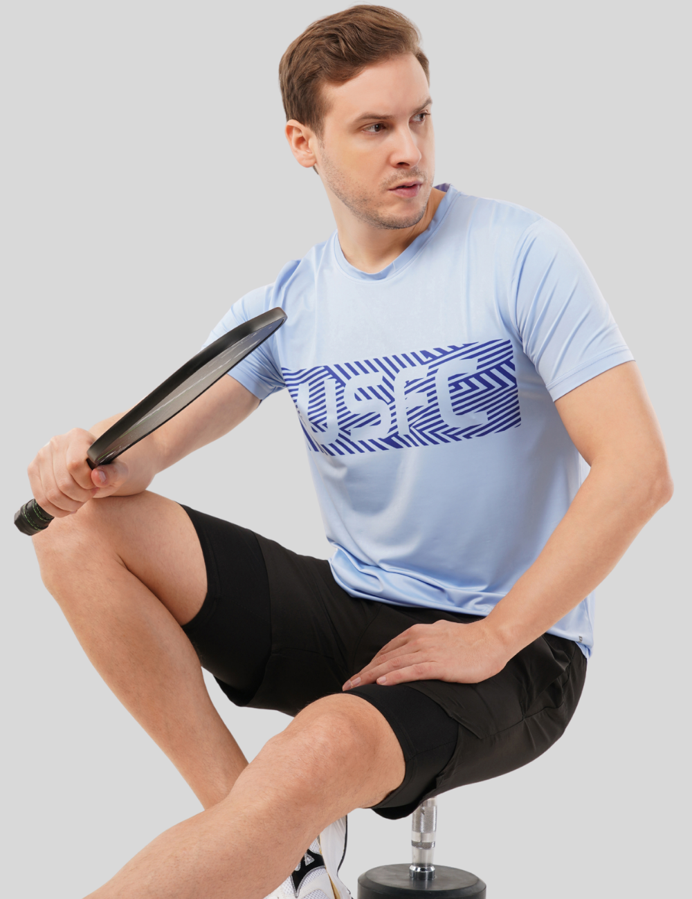 Nylon Feel Dry Fit T Shirt A21- USFC Blue (Horizontal)