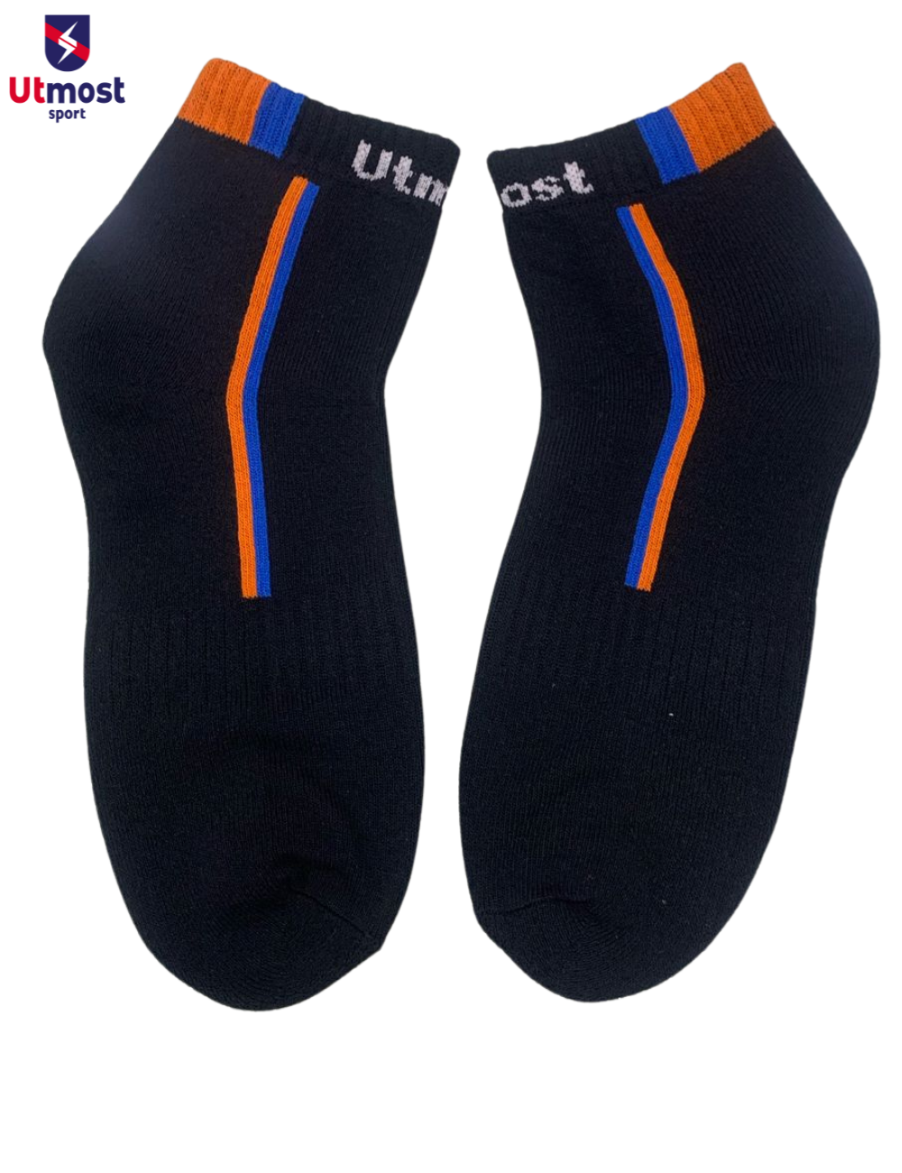 ANKLE SOCKS - COTTON TERRY(2 PAIR - BLACK AND GREY)