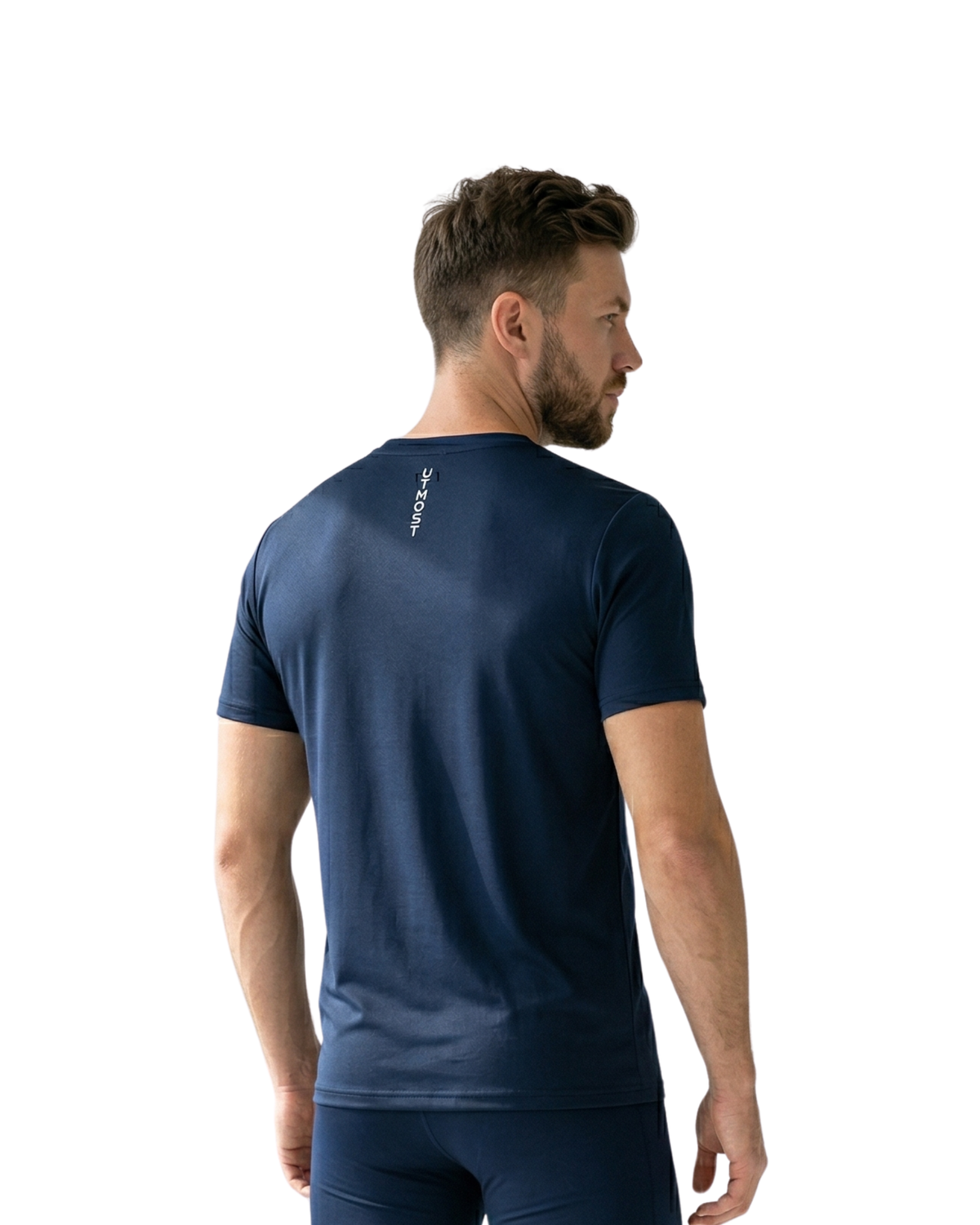 Light Weight Stretchable Plain Dry Fit T-Shirt (A39 Navy)