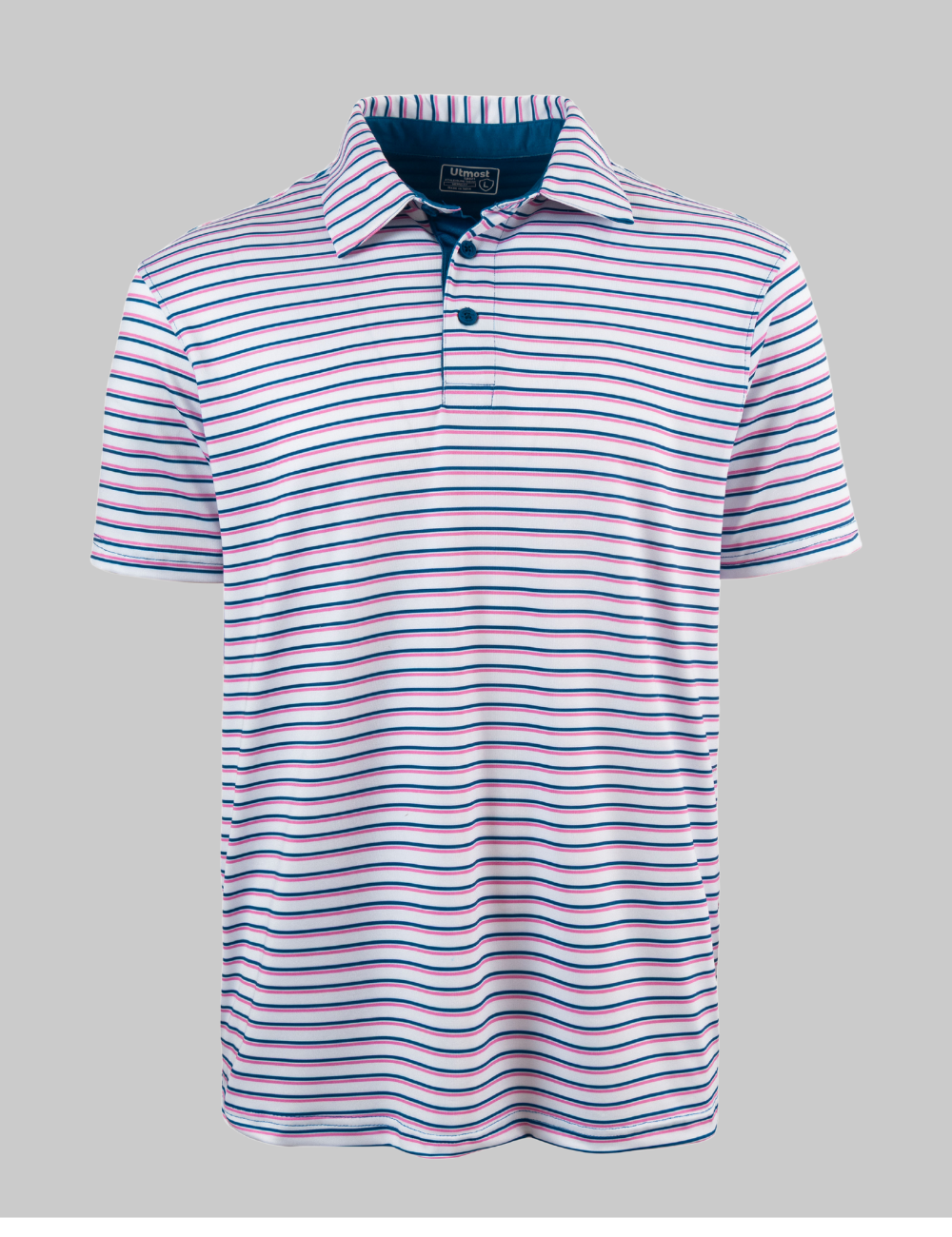 Men’s Polyester Striped Polo T-Shirt with Elastane