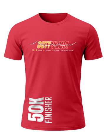 Regular fit - 50 K Finisher T-Shirt – Personalized with Name & Official Finish Time