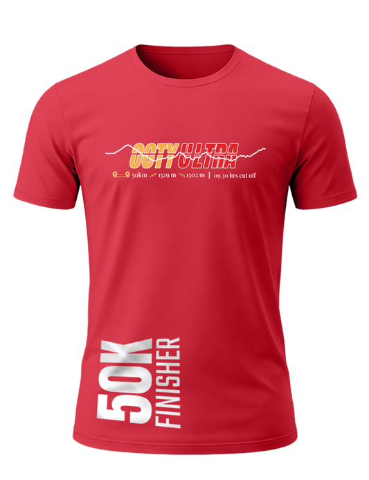 Regular fit - 50 K Finisher T-Shirt – Personalized with Name & Official Finish Time
