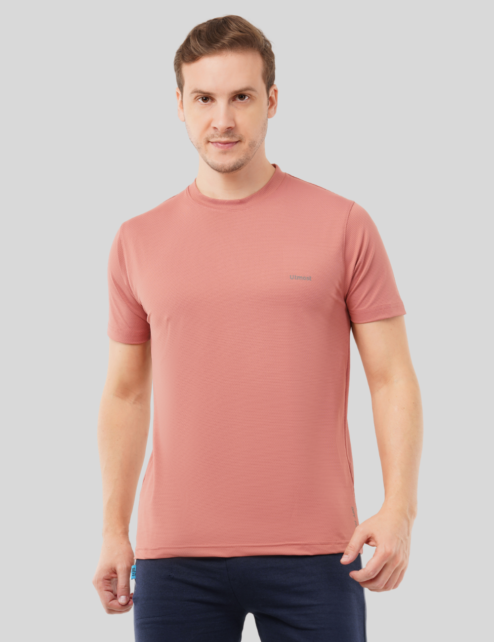 Dry Fit Running T Shirt -Self Design and Stretchable Rust A23