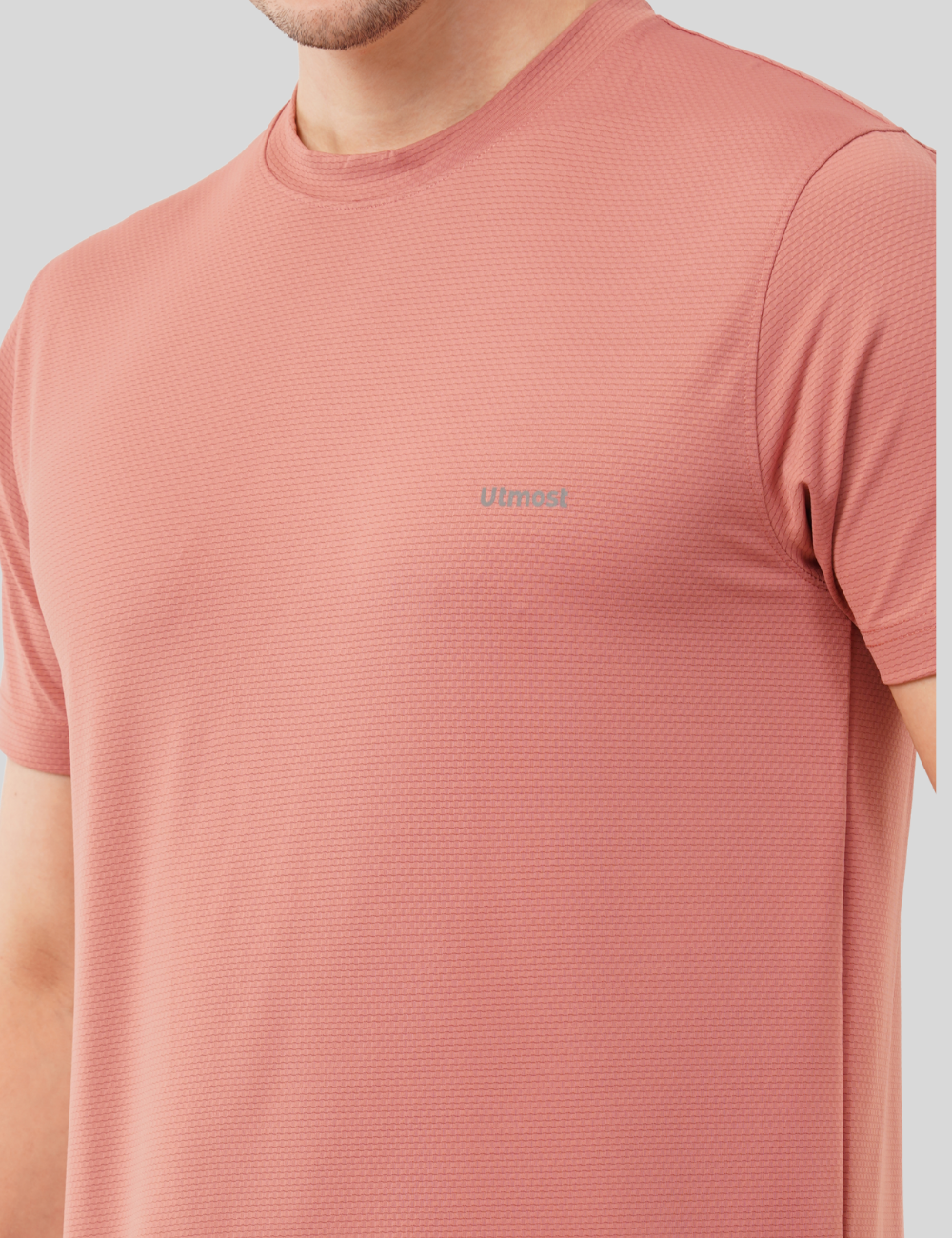 Dry Fit Running T Shirt -Self Design and Stretchable Rust A23