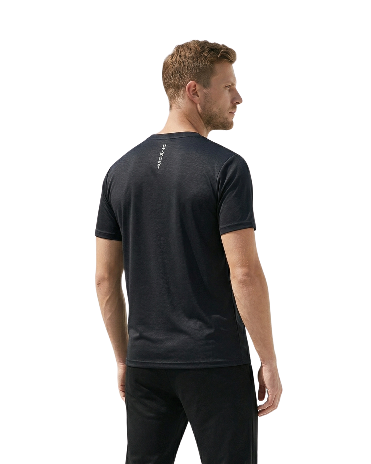 Light Weight Stretchable Plain Dry Fit T-Shirt (A39 Black)
