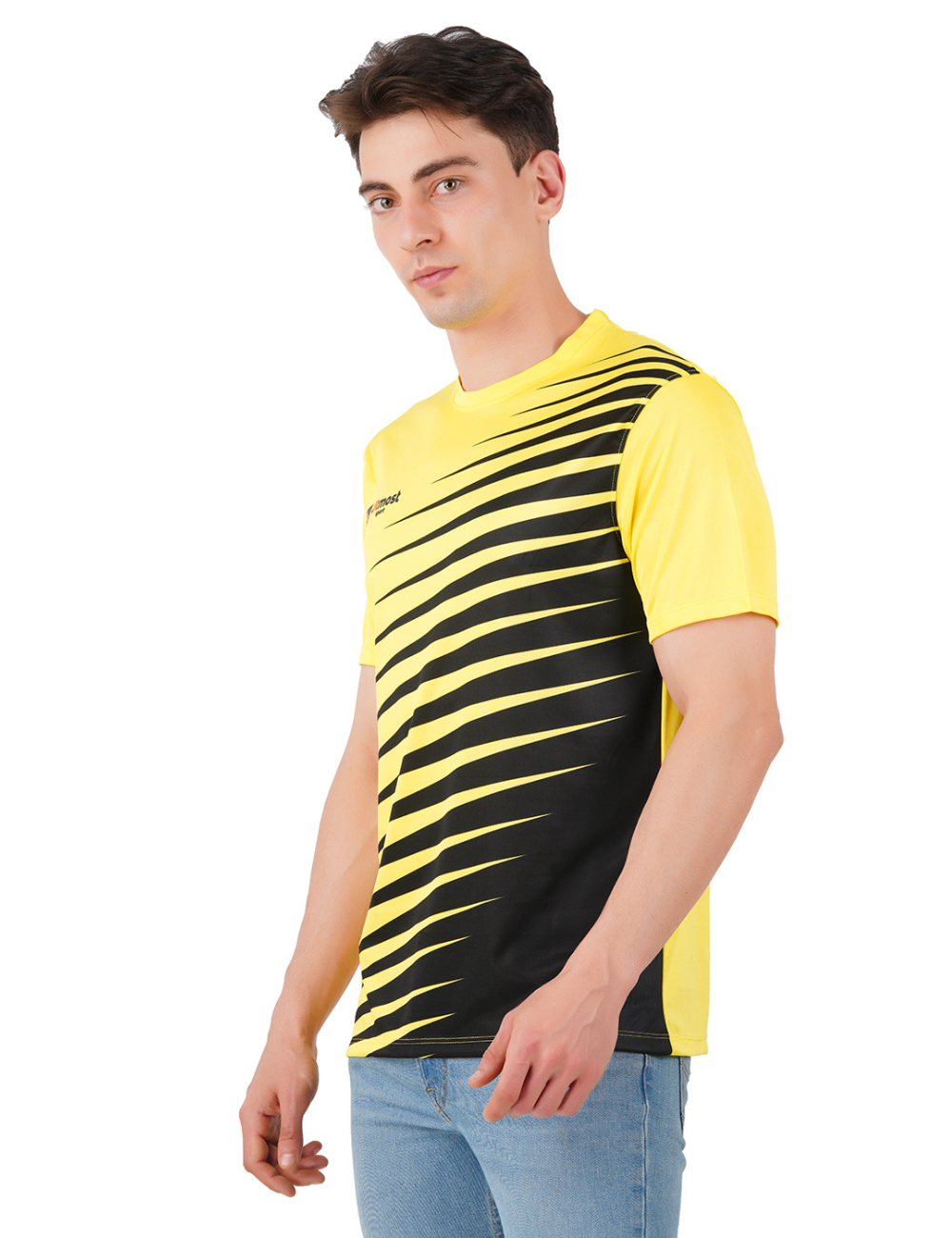 DRY FIT ROUND NECK T SHIRT - YELLOW & BLACK - S35