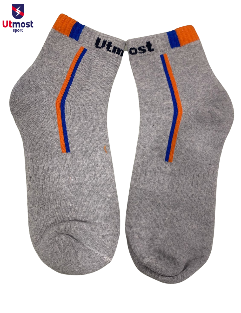 ANKLE SOCKS - COTTON TERRY(2 PAIR - BLACK AND GREY)
