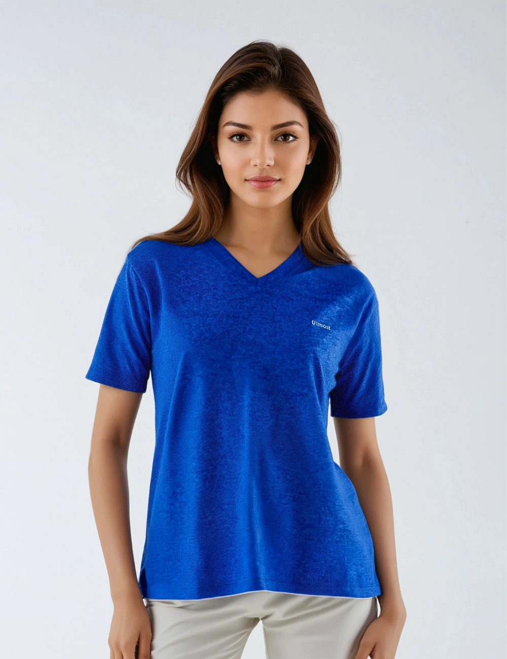 Ladies Polyester V-Neck Dry Fit T-Shirt -X05 - REGULAR FIT