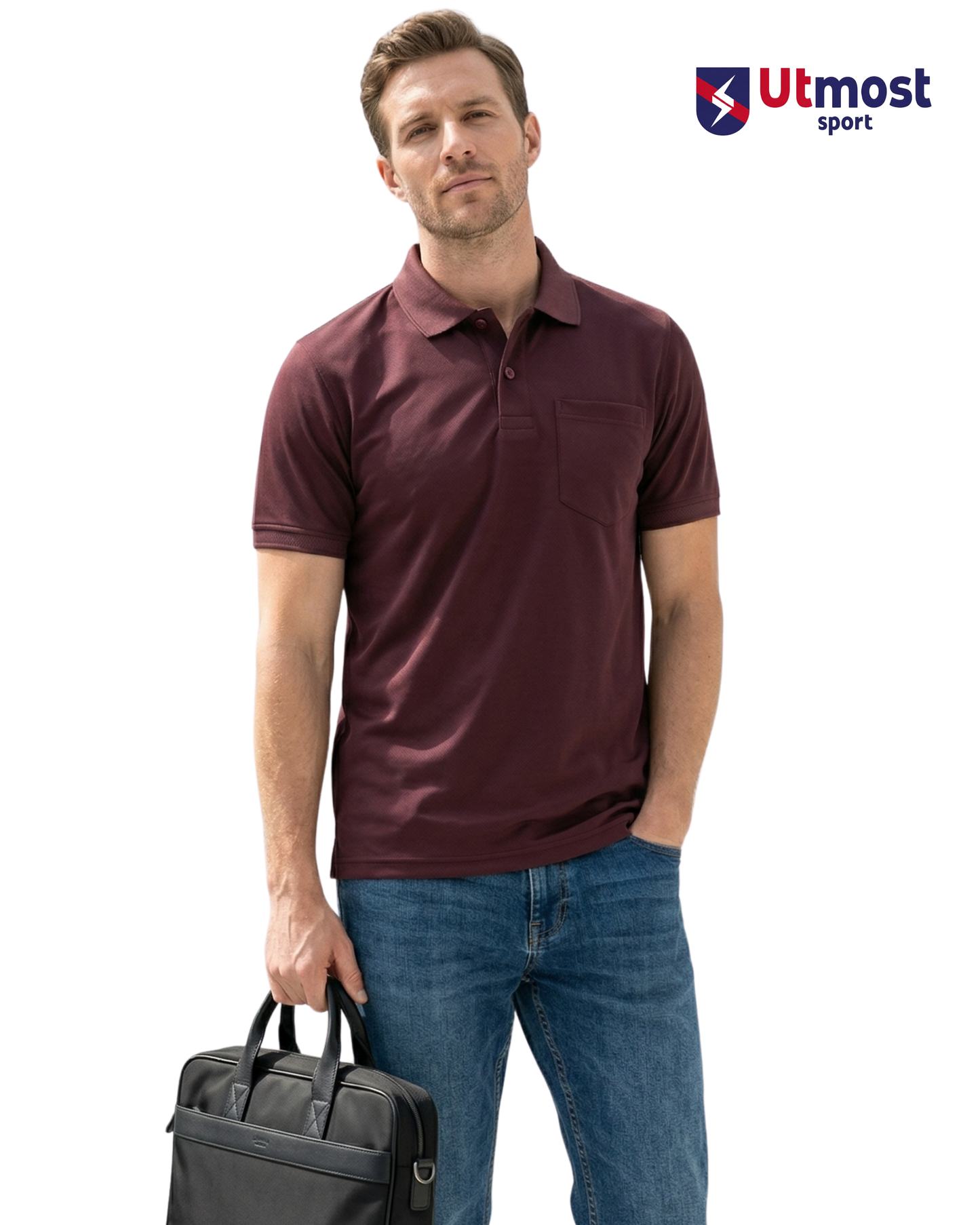 POLYSTER POLO T SHIRT WITH POCKET - A14 BISCUT