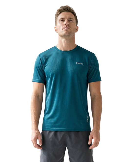 Light Weight Stretchable Plain Dry Fit T-Shirt (A39 Green)