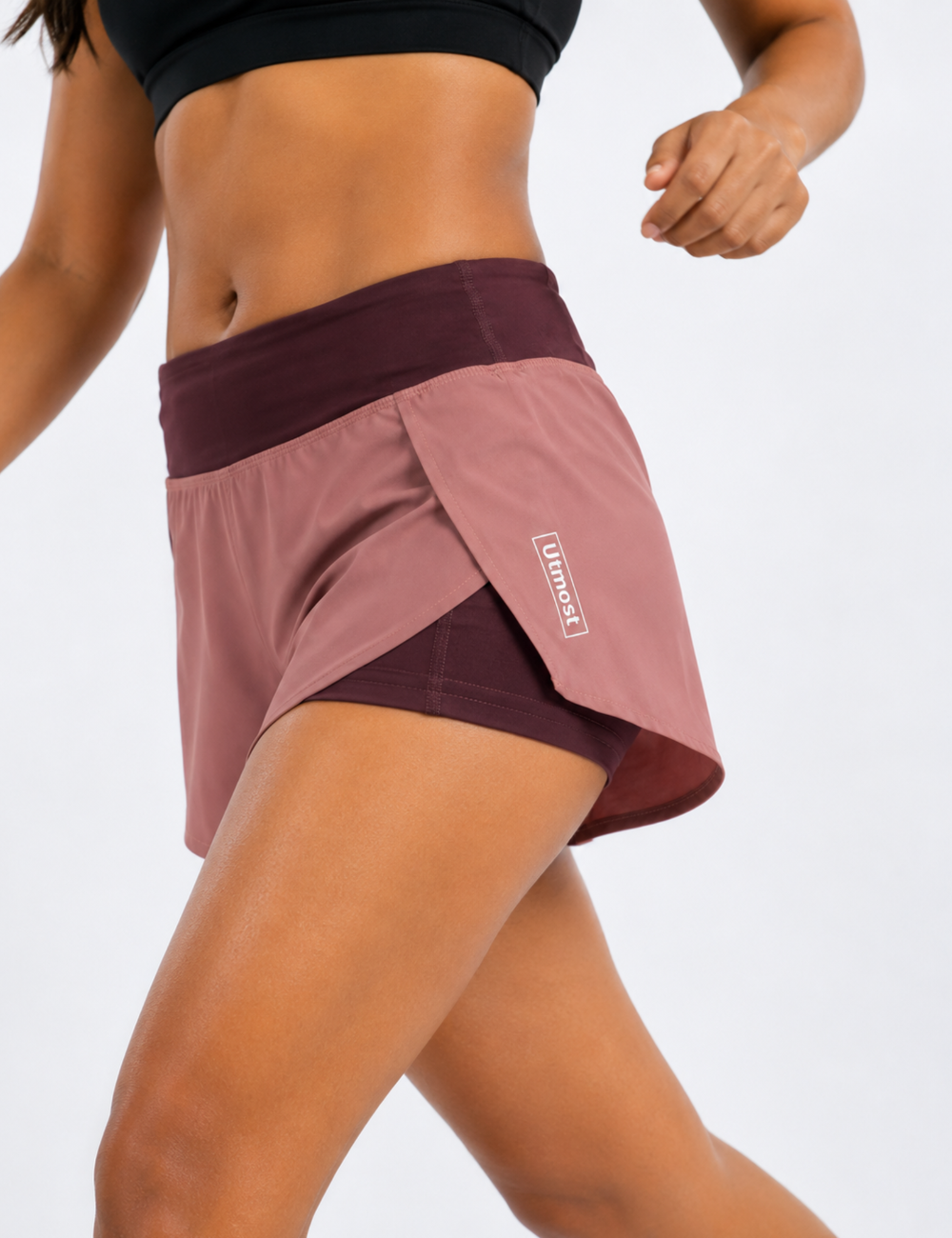 Ladies light weight Running Shorts - C801 (Rose Gold)