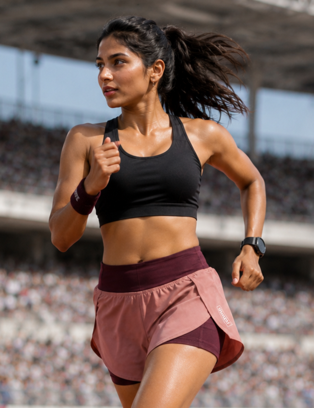 Ladies light weight Running Shorts - C801 (Rose Gold)