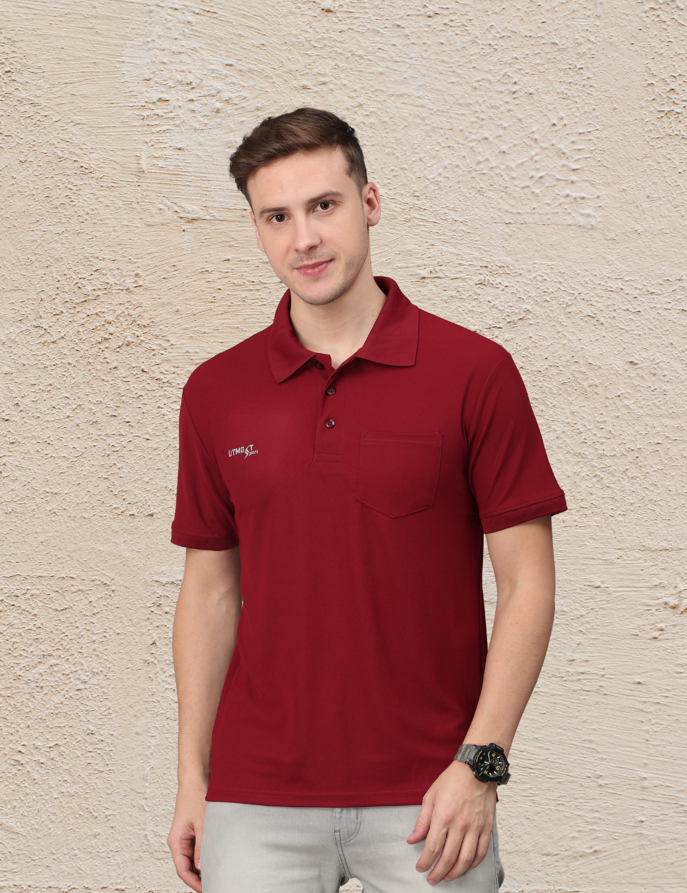 POLYSTER POLO T SHIRT WITH POCKET - A14