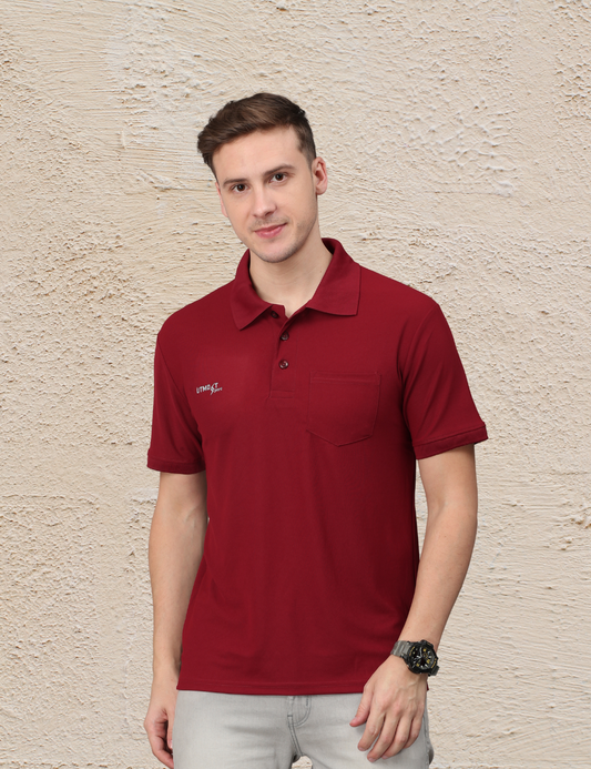 POLYSTER POLO T SHIRT WITH POCKET - A14