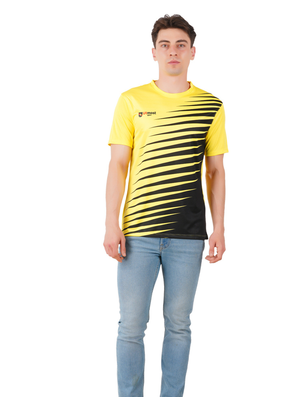 DRY FIT ROUND NECK T SHIRT - YELLOW & BLACK - S35