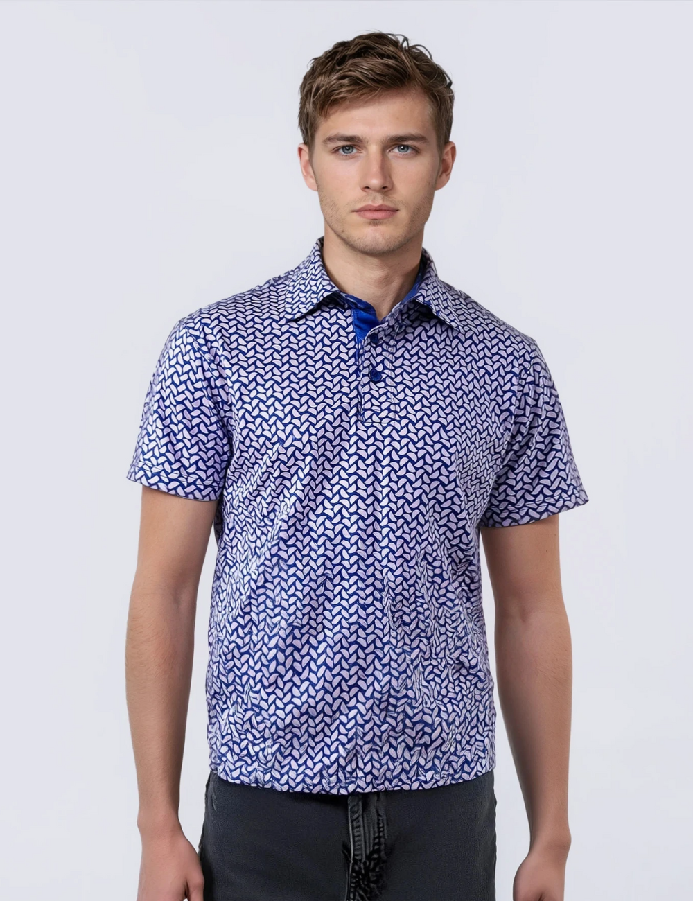 Men’s Polyester Navy Polo T-Shirt with Elastane