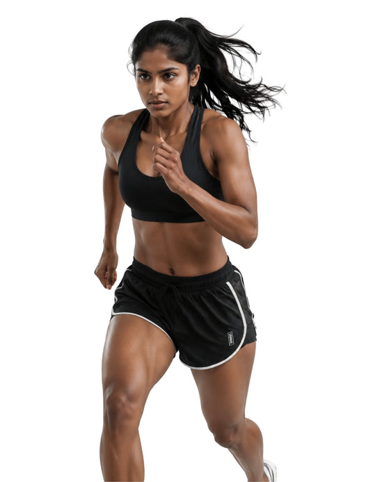 Ladies light weight Running Shorts - C802 (Black)