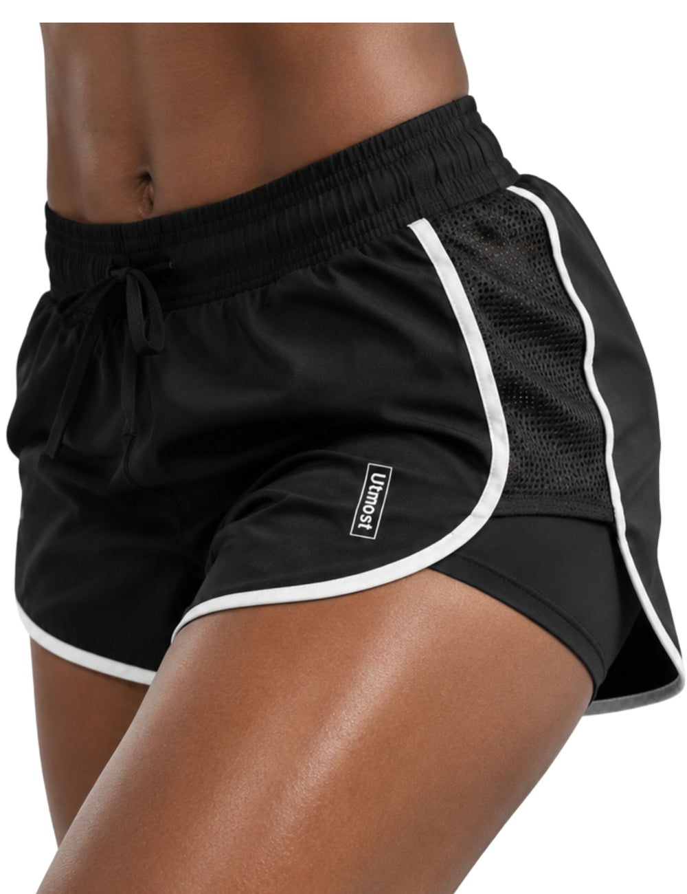 Ladies light weight Running Shorts - C802 (Black)