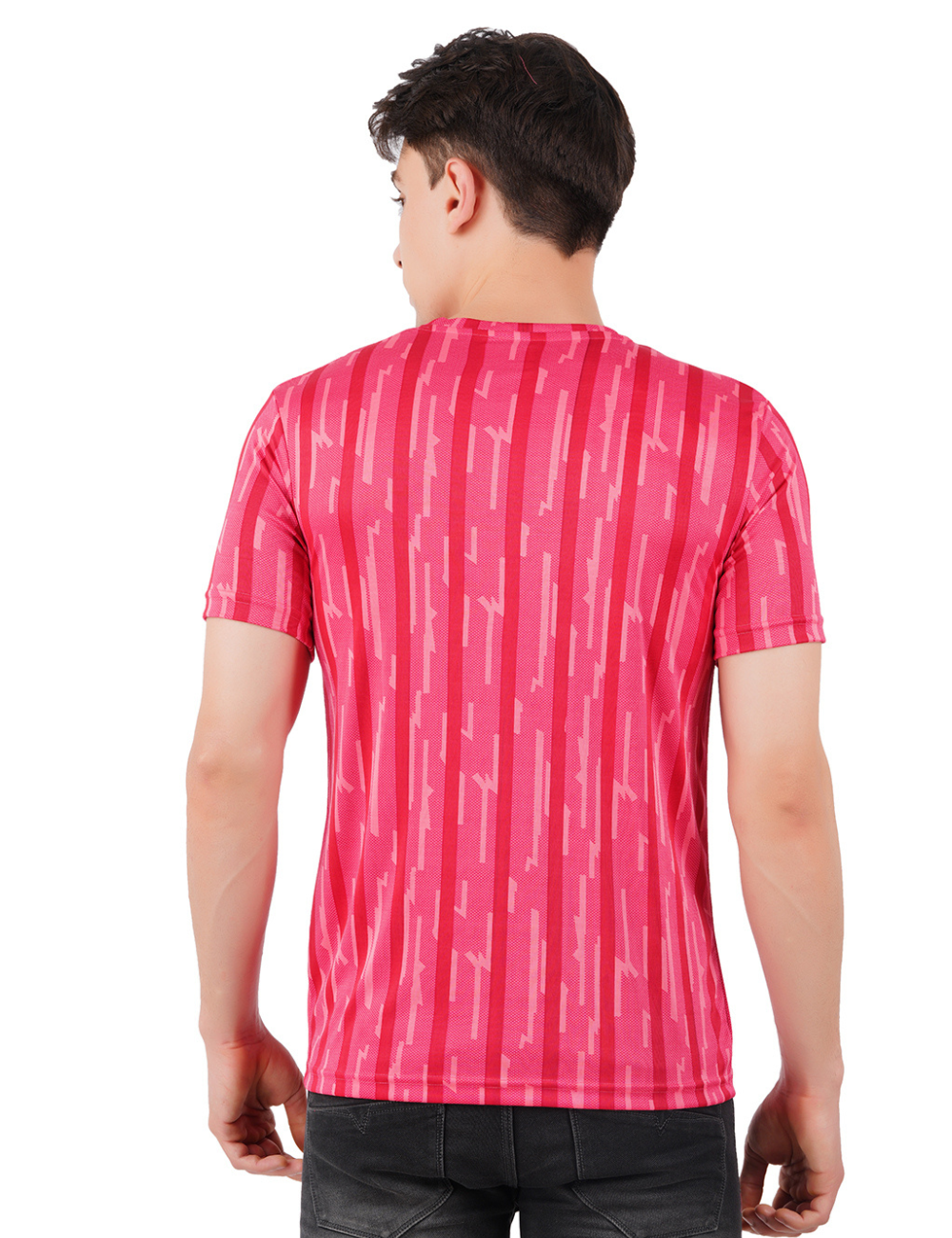 DRY FIT ROUND NECK T SHIRT - PINK & RED - S92