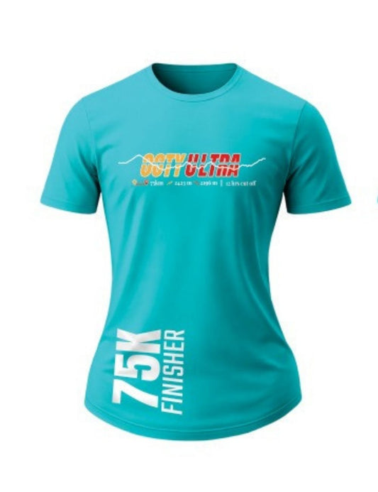 Ladies Fit - 75 K Finisher T-Shirt – Personalized with Name & Official Finish Time