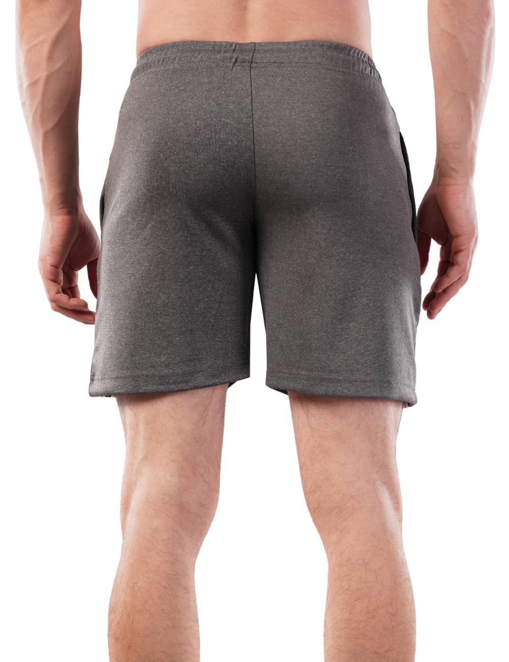 MEN'S ATHLETIC SHORTS WITH ZIP POCKET - B09 GREY